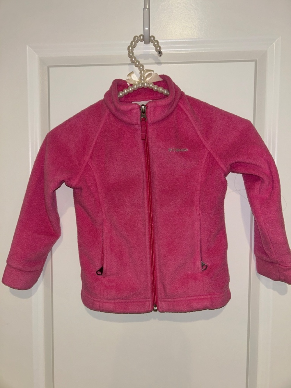 Columbia Girls Pink Full Zip Fleece Jacket 4T Lightweight Outdoor Coat - Picture 5 of 6